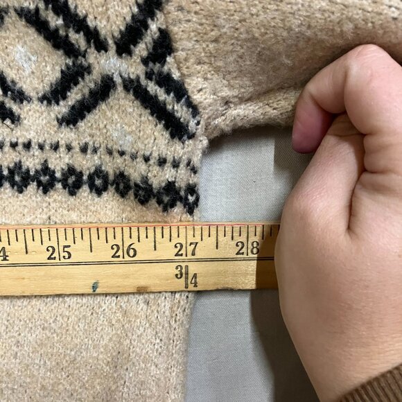 Wild Fable Women's XXL Beige Fair Isle Pullover Knit Cozy Soft Cropped Sweater - Picture 9 of 10